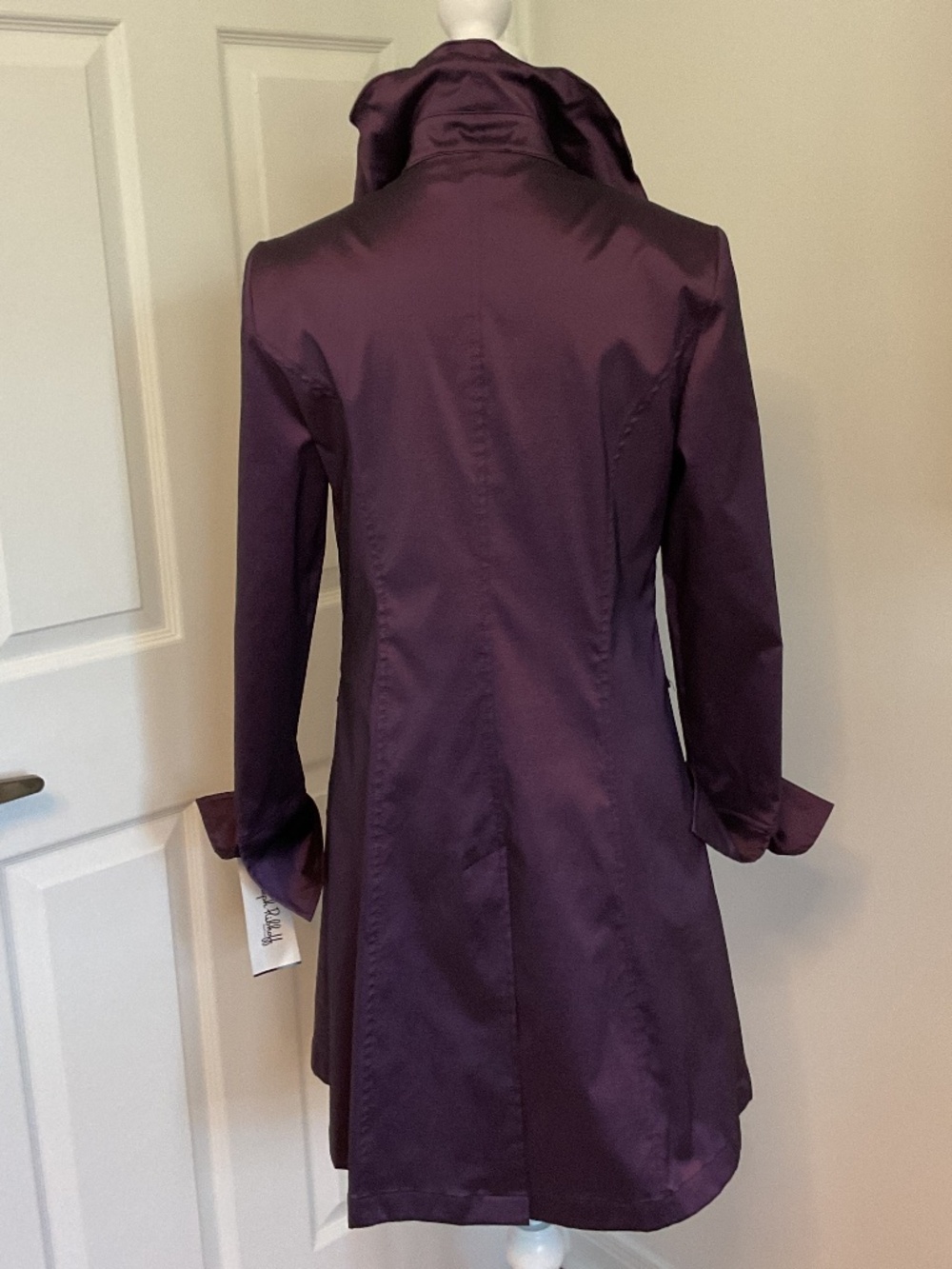💐NWT💐 Joseph Ribkoff Purple Ruffled Wired Collar Jacket - size 8 - Picture 5 of 11